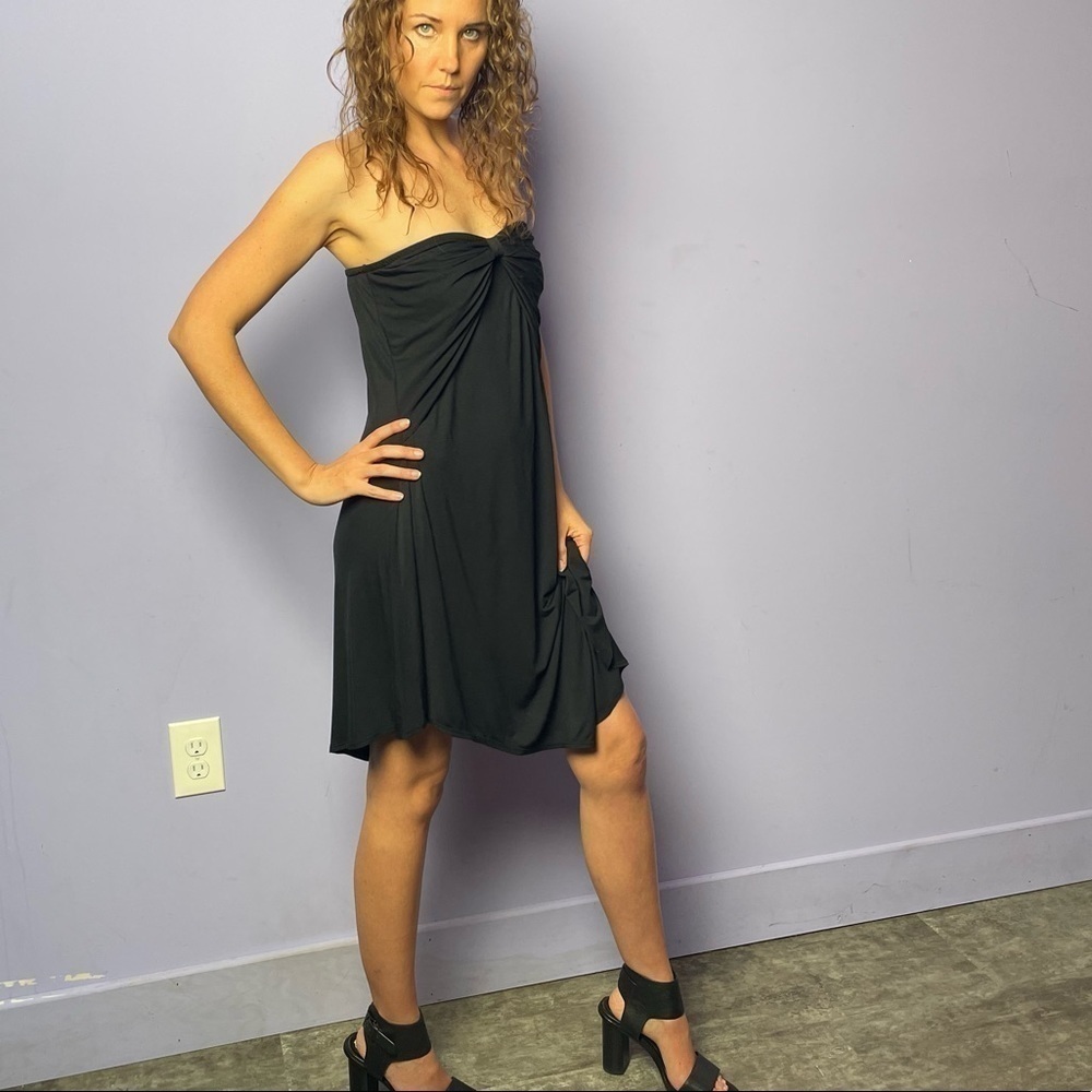 NWT Samantha Leibowitz Strapless Swing Dress in Black Size Small